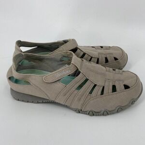 SKECHERS Slip On Comfort Shoes Relaxed Fit Memory Foam Taupe, Women's 10